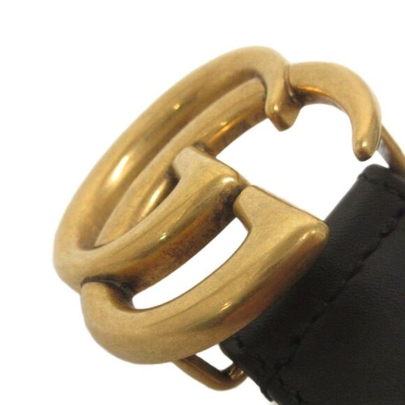 Gucci Double GG Marmont Belt Eyelet 5 Holes Leather Black - Picture 6 of 6